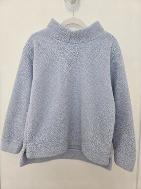 VINEYARD VINES blue mock neck kids pullover fleece